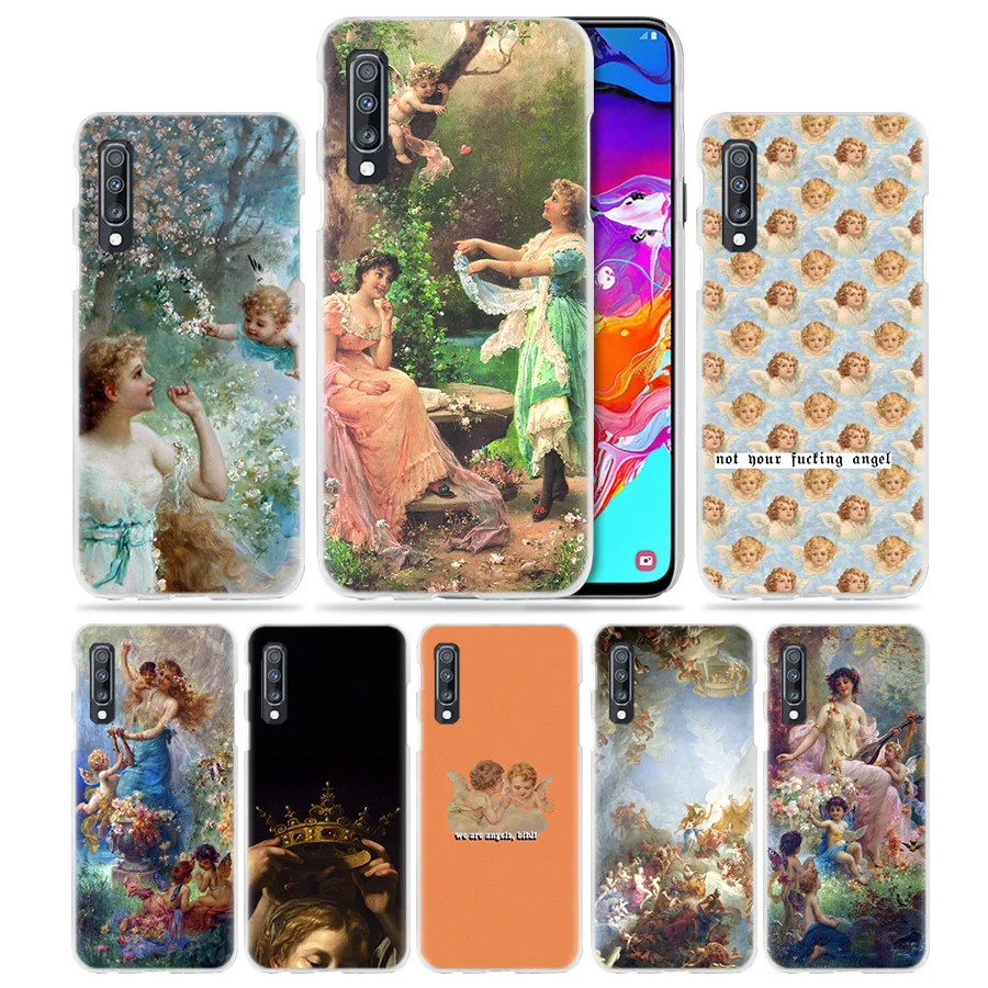 Художественный чехол с рисунком ангела Купидона для samsung Galaxy A50 A70 A20e A40 A30 A20 A10 A8 A6 Plus A9 A7 жесткий прозрачный чехол для телефона из поликарбоната