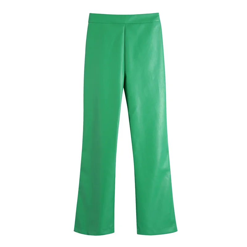 

BLSQR зеленые винтажные брюки для женщин с высокой талией элегантные модные брюки женские 2021 уличные повседневные широкие брюки для женщин