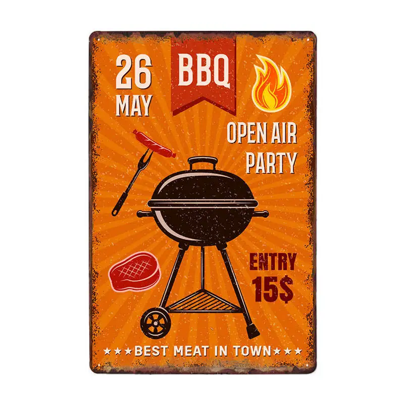 60211 DAD'S BBQ оловянные вывески винтажные металлические бляшки плакат на стену декоративные тарелки бар украшение фермерский дом Декор 20x30 см - Цвет: 60211