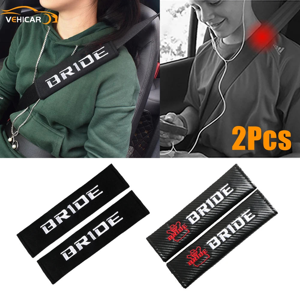 

VEHICAR 2PACK Car Seat Belt Cover For BRIDE Vehicle Accessories Auto Safety Belt Cover Driver Shoulder Protector Universal
