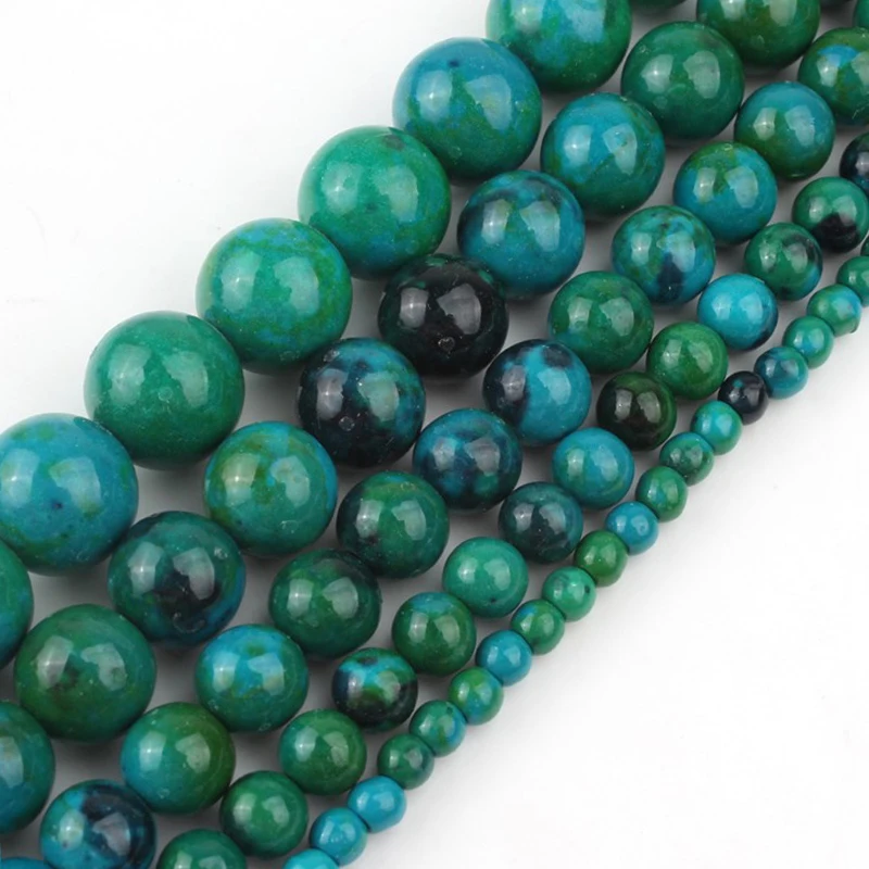 Круглые бусины из зеленого хрусоколла свободные бусины-разделители для