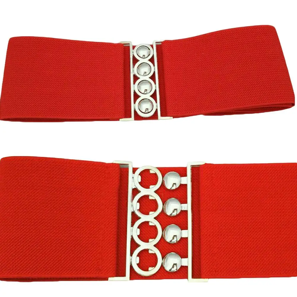

Fashion Women's Belt Cinch Buckle Wide Stretch Elastic Waist Corset Waistband