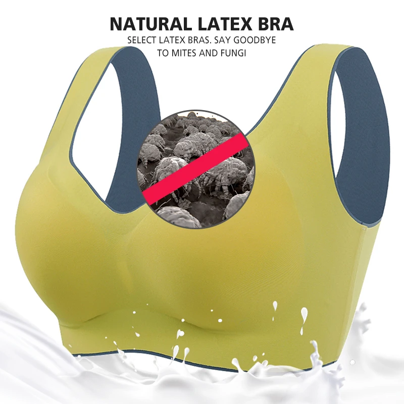 

Bra For Women Seamless Latex Bra Push Up Bralette With Gathers Pad Brassiere Bra Wireless Female Intimate Comfortable Bra