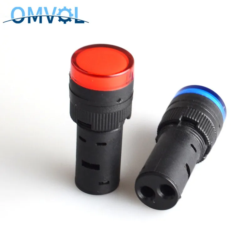 Светодиодный сигнальный светильник 16 мм синий зеленый красный белый желтый 5 В (6 3