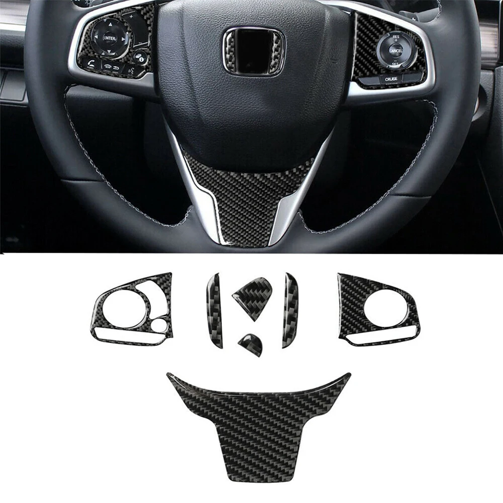 4Pcs Car Steering Wheel Decoration Cover Trim Frame Sticker Fit for Honda Civic 10th 2016-19 Auto Accessories Stickers | Автомобили и