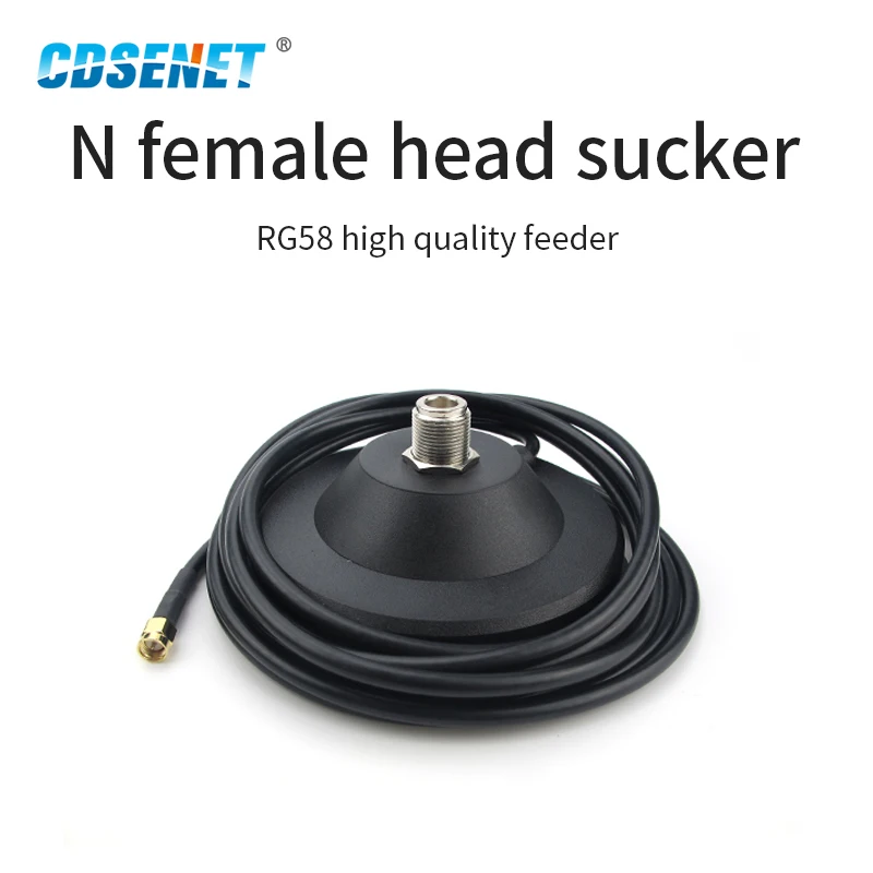 Antenna Base with RG58 3m Feeder Cable N Female Head Sucker CDSENET XP-NK-SJ-300 for Fiberglass Antenna Indoor