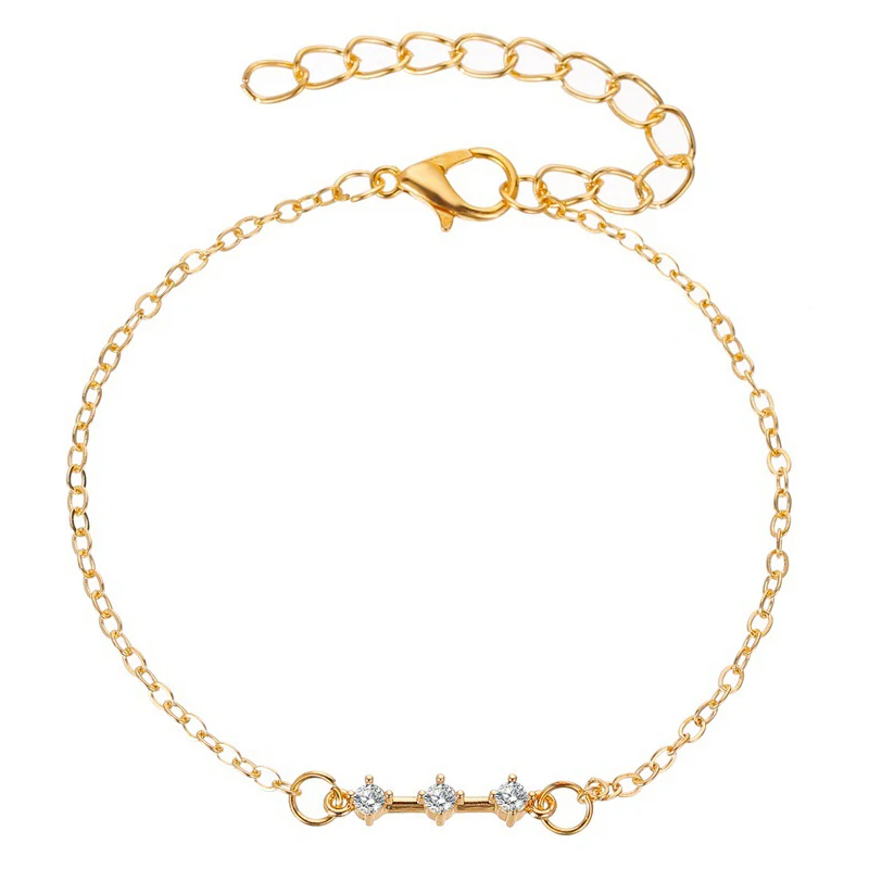 Женский браслет из сплава с цирконами|Цепочки и браслеты| |