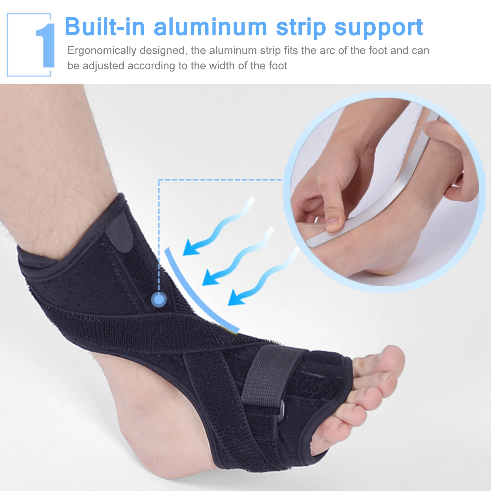 

Foot Support Sprained Memory Foam Aluminum Splint Night Use Foot Support With Pvc Ball Foot Orthosis Stabilizer Pain Relief