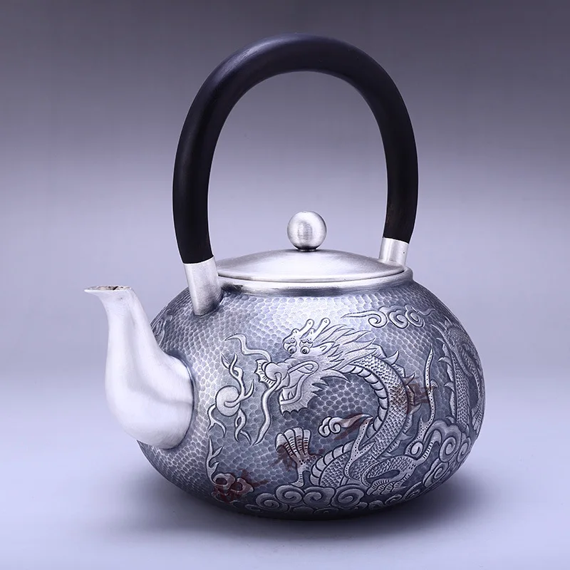Teapot stainless steel teapot silver iron hot water 1100 ml tea bowl kung fu set. | Дом и сад