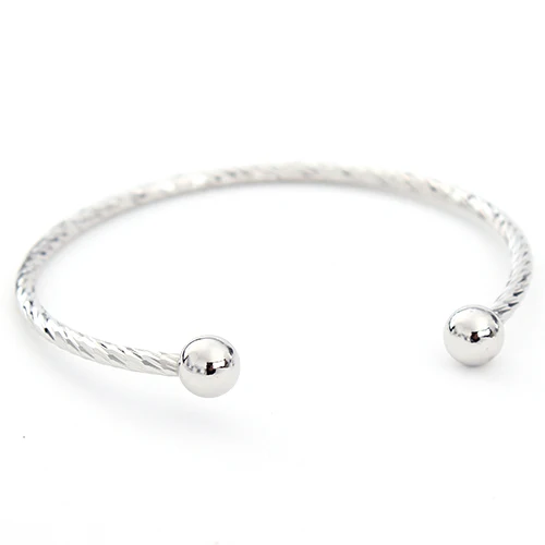 

Ciseng 5pcs/lot Rhodium Color Wire Bangle Bracelets Dia 70mm for European Charms Bracelet DIY Handmade Making Findings