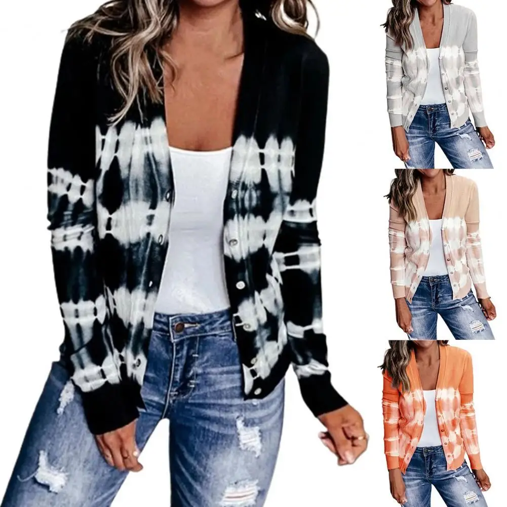 

Женский облегающий кардиган, Повседневная Блузка с длинным рукавом и градиентом, 2021