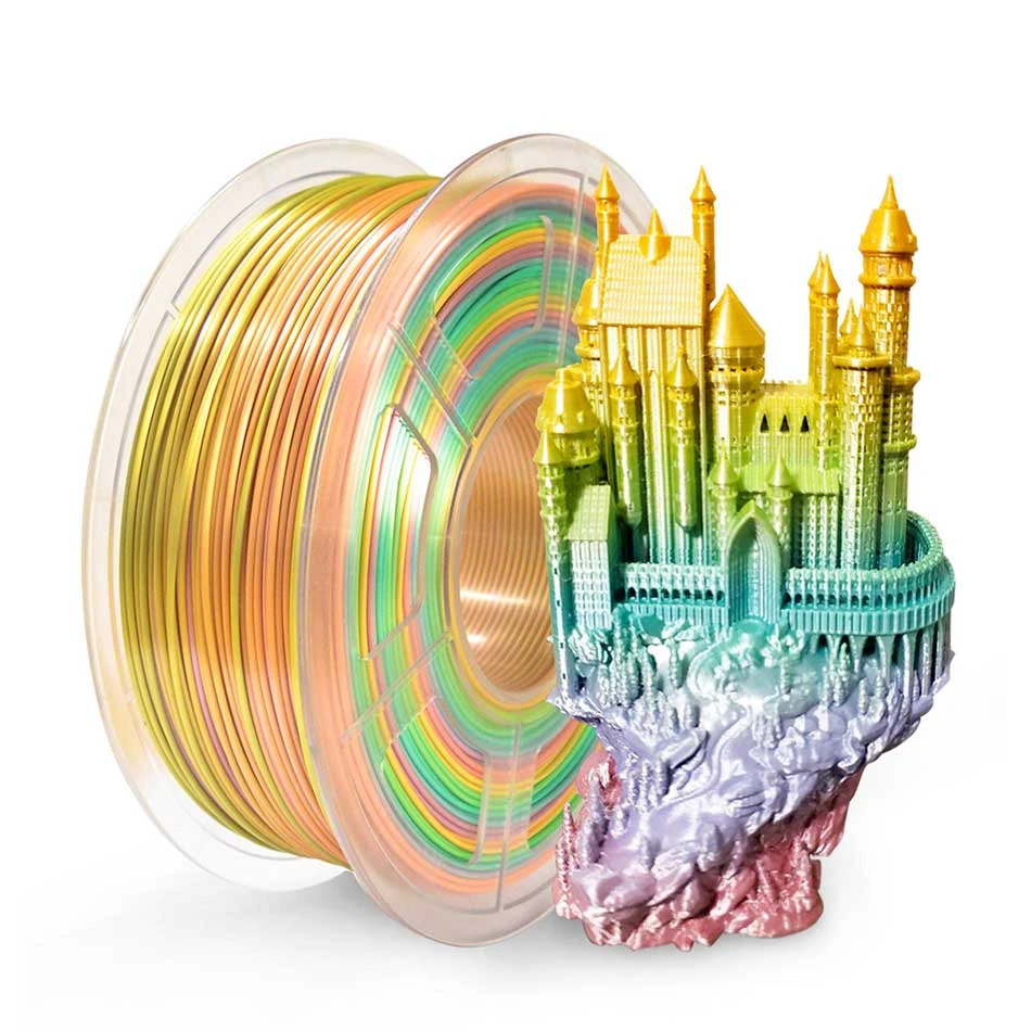 Шелковая нить для принтера Raibow блестящая красочная точность размеров +/ 0 02 мм 3D