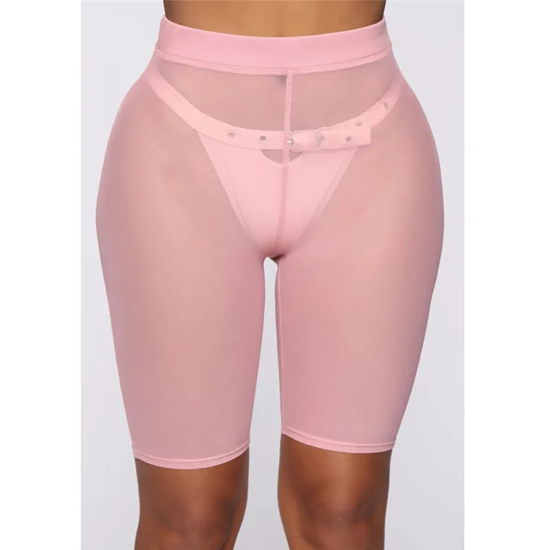 

Women's Sexy See-through Slim Fit Shorts ElasticSports Shorts Leggings 4 Colors