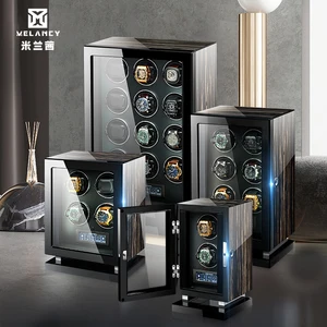 Automatic Watch Winder Luxury Wood Watch Safe Box Fingerprint Unlock Touch Control and Interior Back in Pakistan