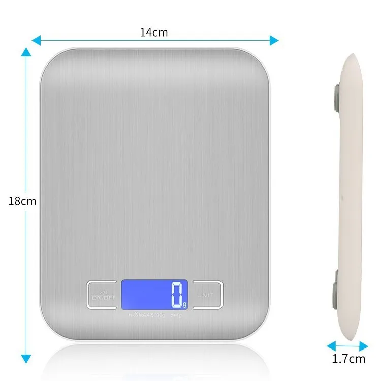 Mini b&aacute;scula Digital LCD para cocina, balanza electr&oacute;nica para dieta de alimentos, peso, 5KG, Sensor de precisi&oacute;n, 11lb, retroiluminaci&oacute;n, Apagado autom&aacute;tico-1