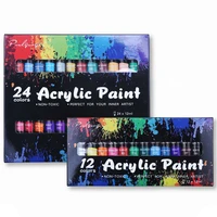 acrylic paint set of 2412ml 0 4 fl oz for fabrics painting clothing pigments non fading non toxic professional artist painting