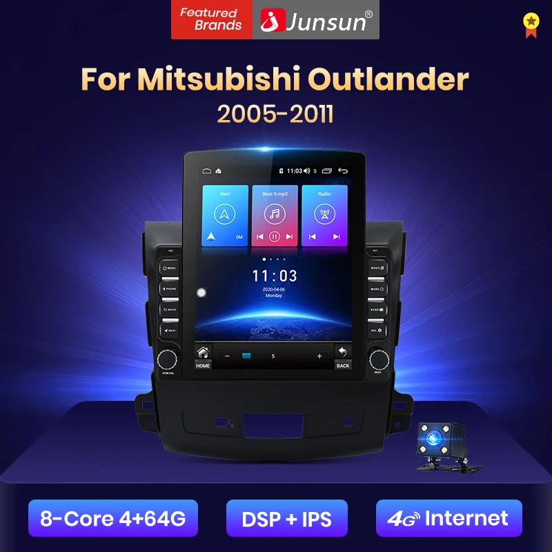 Junsun V2 Pro 4G + 64G CarPlay DSP для Mitsubishi Outlander xl 2 2005 2011 Android 8 1 автомобильное радио