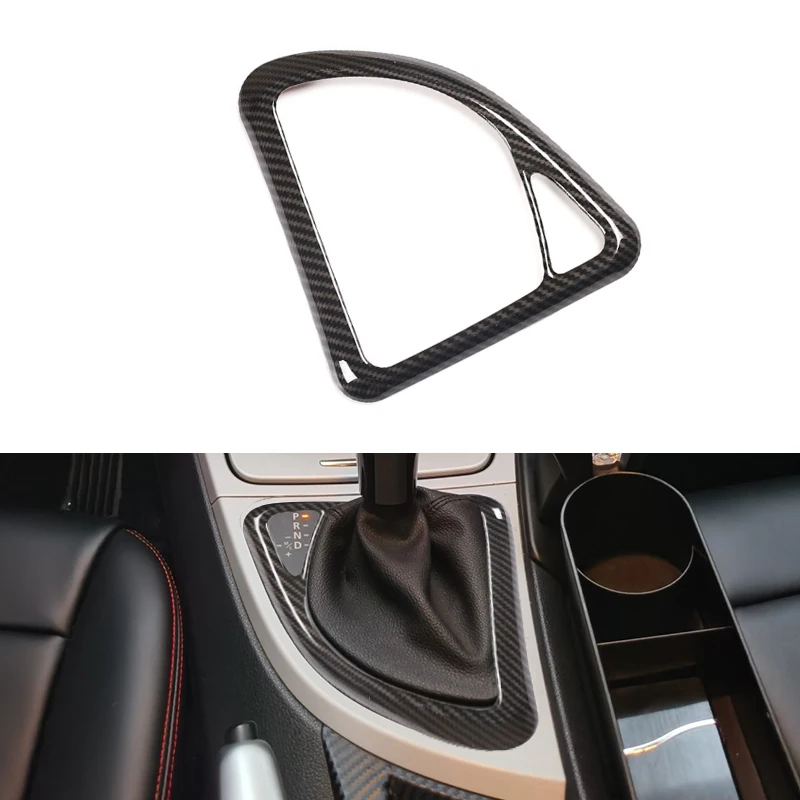 

Car Styling Carbon Fiber Texture Interior Center Control Gear Shift Panel Outer Frame Cover Trim For BMW 1 Series E81 07-11