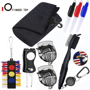 Инструмент для ремонта Divot, полотенце для гольфа, тройная кисть, тройник, сумка для клуба, набор подкладок для чистки мяча, аксессуары для игр на открытом воздухе, подарок, Прямая поставка