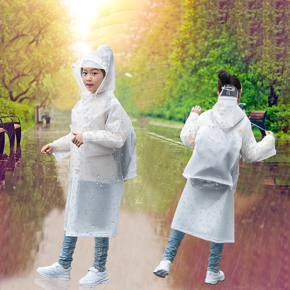 Детский плащ однотонная школьная сумка для мальчиков цельное пончо длинные
