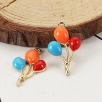 2pcs fashion charms balloon gold multicolor zinc alloy enamel jewelry diy findings bracelet necklace earring accessories gifts