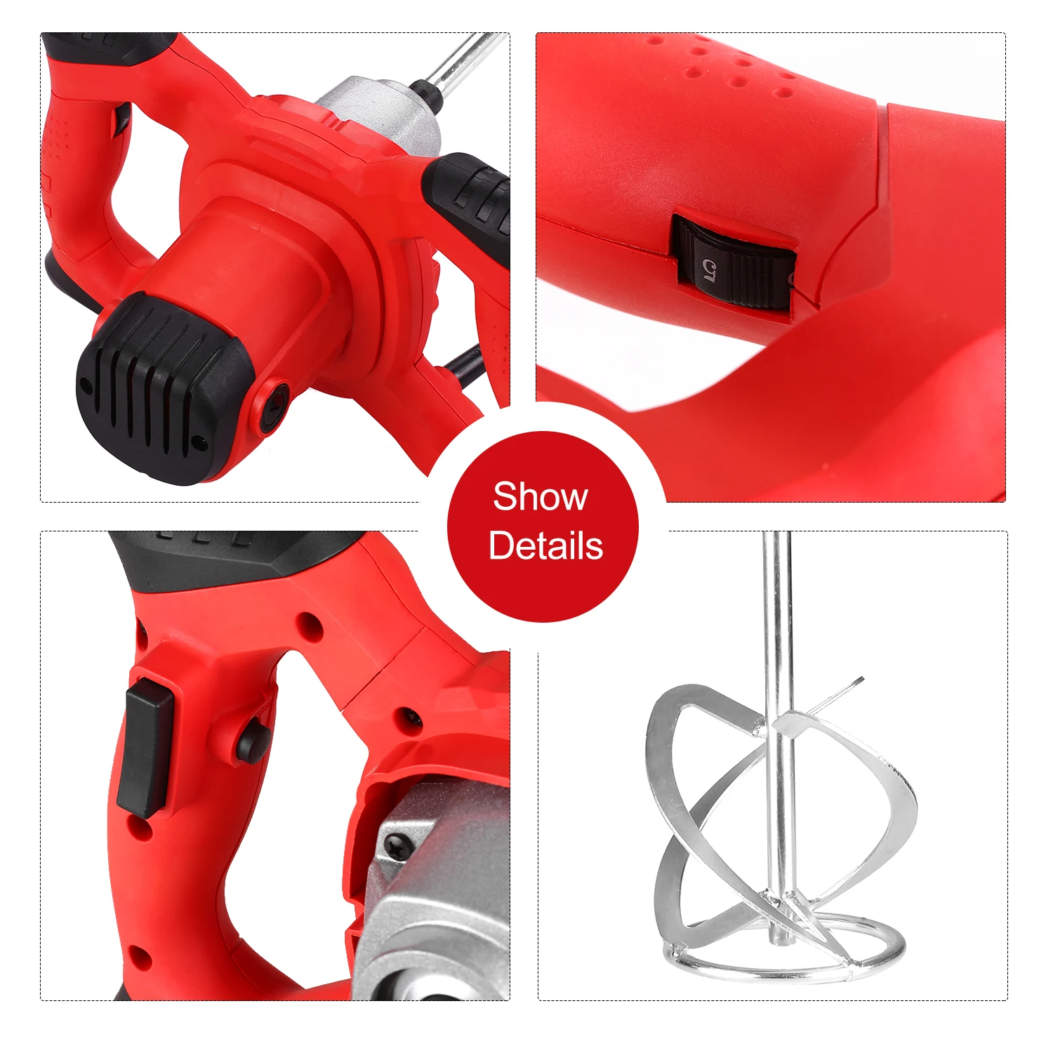 Бетономешалка электрическая 2100 Вт 6 скоростей 800 об./мин.|Наборы