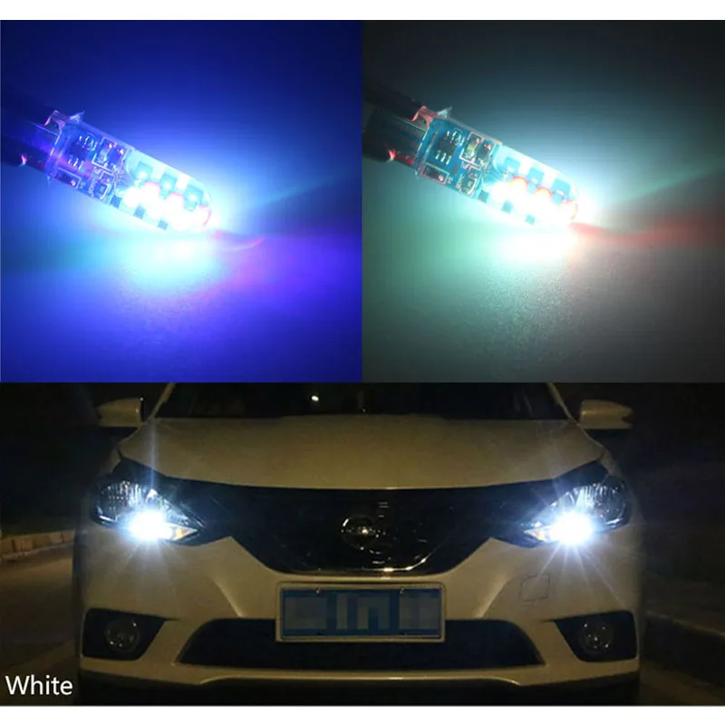Светодиодная лампа RXZ RGB T10 W5W силиконовая лампа-стробоскоп для чтения автомобиля
