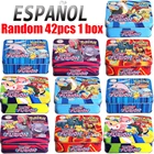 42 шт. испанские карты покемона, железная коробка, TAKARA TOMY, игры, битва, стили, коллекционные предметы, коллекционная игра, искусственная кожа, подарок для детей