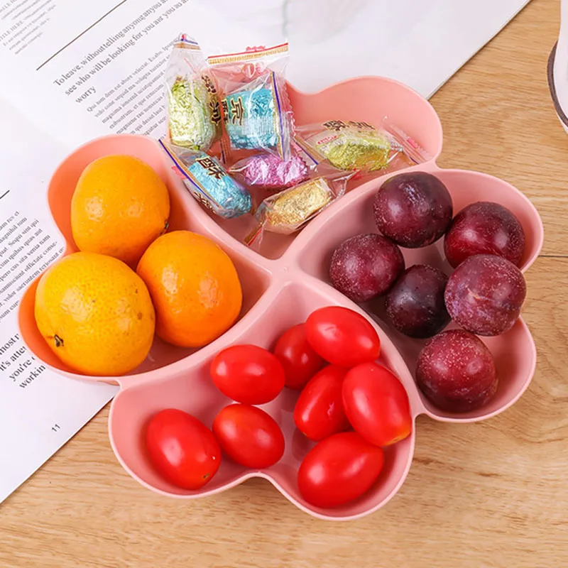 

Plastic Plates Fruits Candy Snacks Nuts Seeds Storage Tray Food Platter Divided Dessert Dished Bowl Party Home Kitchen Supplies