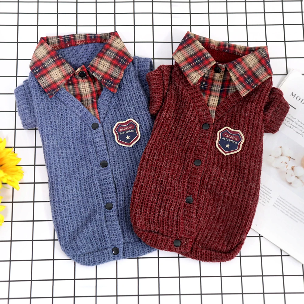 Французская одежда для бульдога маленьких собак свитер кошек и пальто зимняя