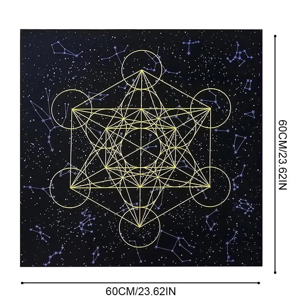 

60X60cm Tarot Card Tablecloth Crystal Grid Astrology Velvet Cloth Board Games Tarot Cards Mat Pad For Psychologists Magicians