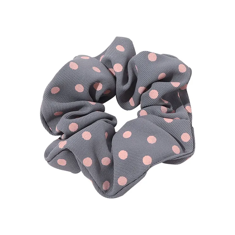 

Fashion Women Girls Silky Satin Polka Dots Hair Scrunchies Solid Stretch Elastic Hair Tie Rubber Band Ponytail Hair Accesso