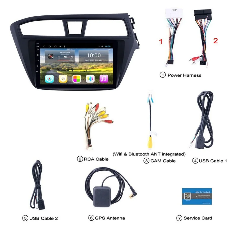 Android 10 0 Восьмиядерный автомобильный радиоплеер для HYUNDAI I20 2015-2018 GPS-навигация с Wifi