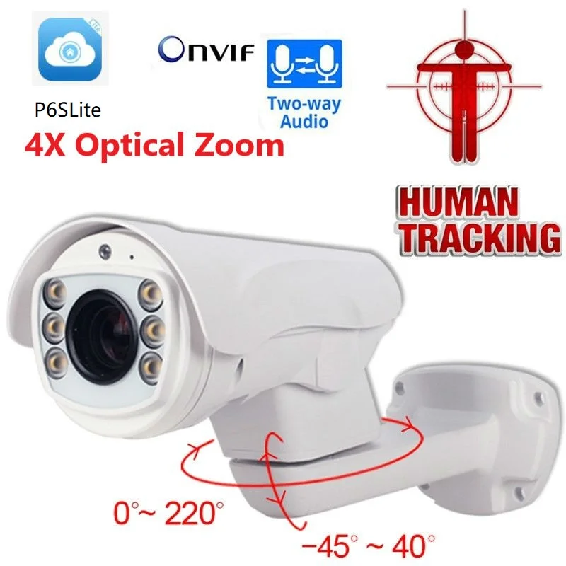 Wi Fi автоматическое отслеживание PTZ iP Камера Onvif 4X 1080P пуля Водонепроницаемый