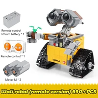 disney rc robot 687pcs wall e figure building blocks high tech figures wall e model diy educational toys for children kids