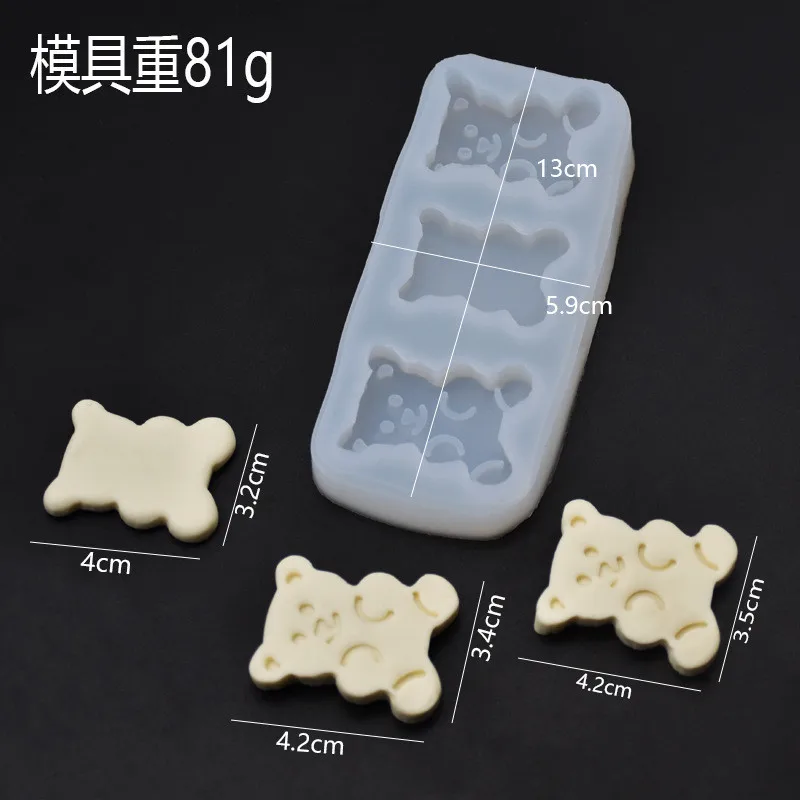 Милая фотоформа для шоколада с 3 отверстиями инструменты выпечки печенья мыла