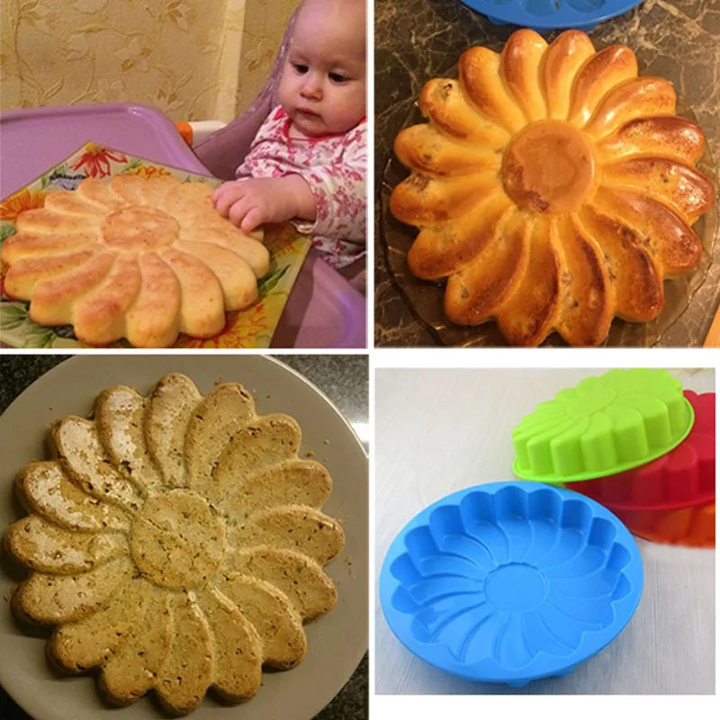 DIY 3D формы для торта с подсолнухами силиконовая форма выпечки помадки посуда