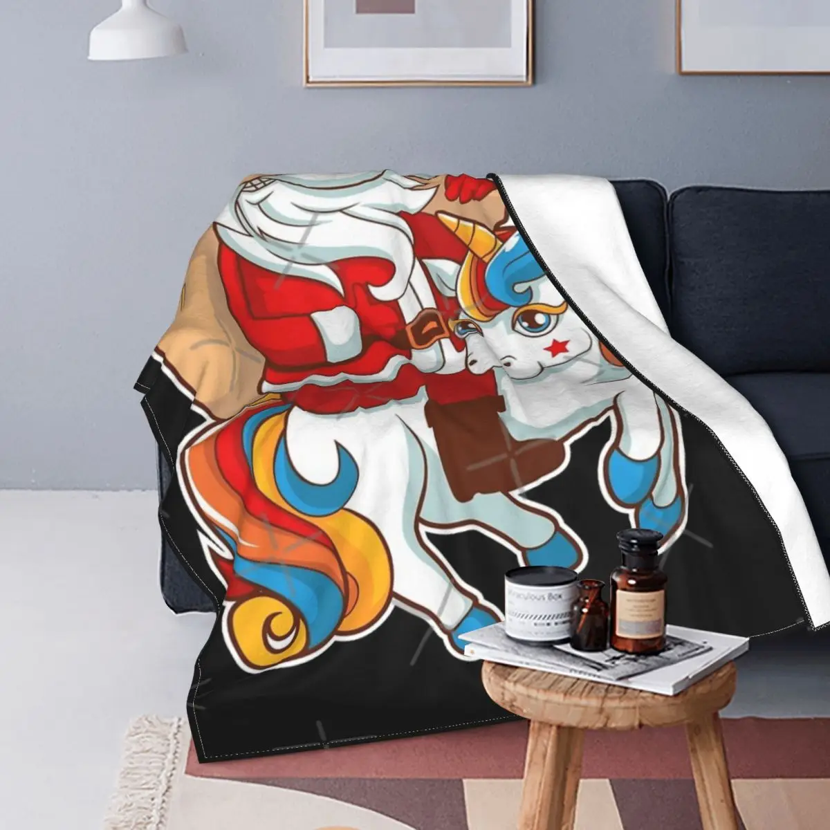 

Santaclaus-Manta a cuadros para cama, colcha de unicornio, edredones para cama, toalla, manta a cuadros