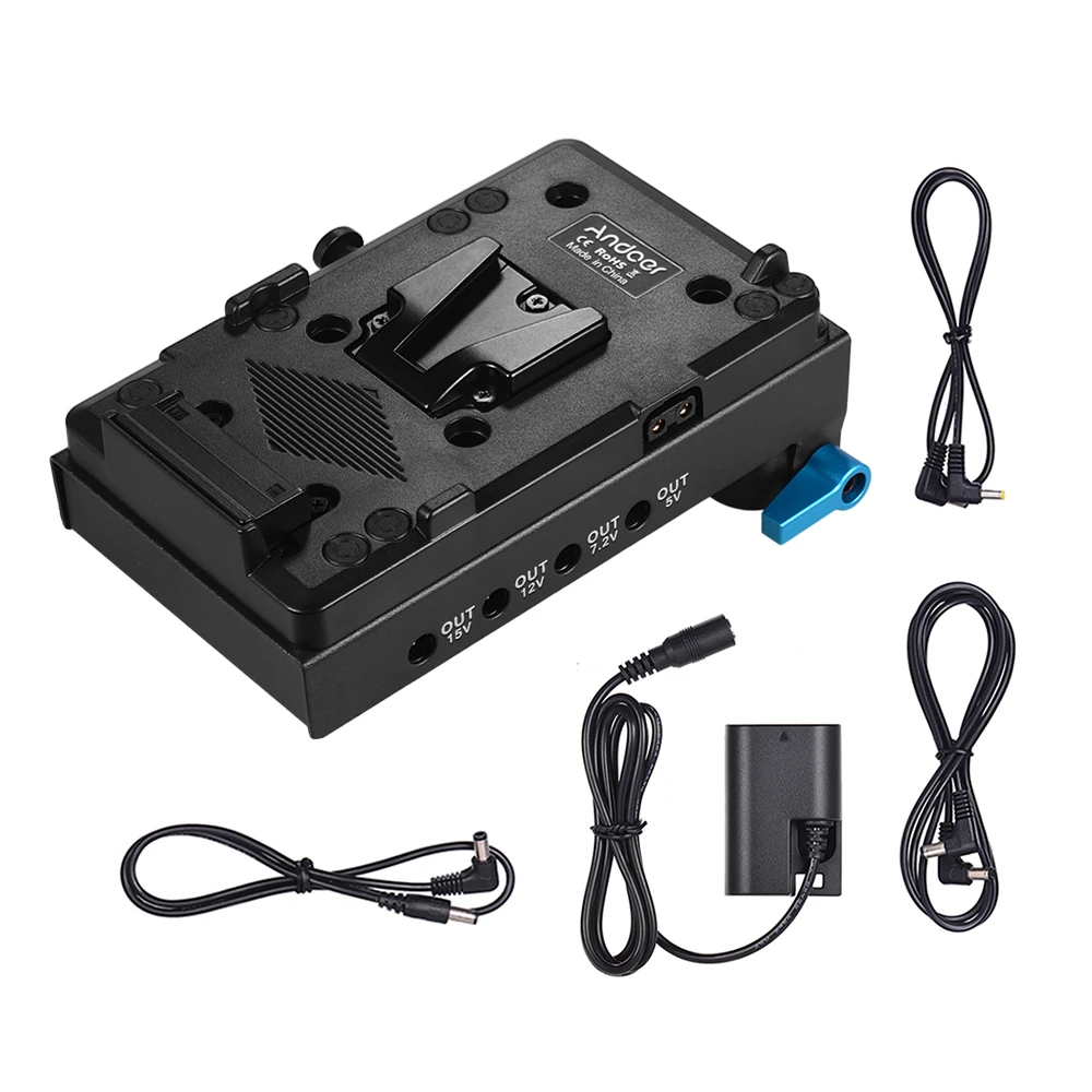 Адаптер Andoer V Mount для аккумуляторной пластины адаптер lock LP E6 аккумулятора BMCC BMPCC