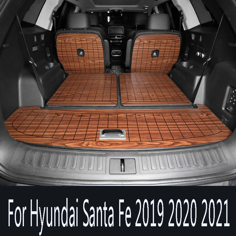 Коврик деревянный для багажника автомобиля Hyundai Santa Fe 2019 2020 2021