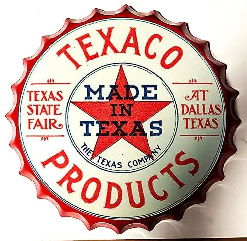

Retro Sign Oil Brand Bottle Caps Retro Metal Tin Sign Diameter 13.8 Inches - Car Home Decor Bar Plaque Lounge