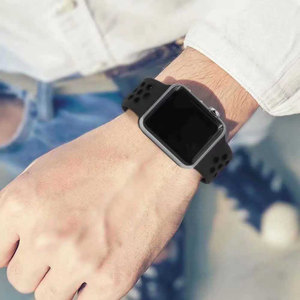 Замена KeBitt спортивный ремешок для Apple Watch 38 мм 40 мм 42 мм 44 мм, силиконовый ремешок, Браслет совместим с iWatch серии 5/4