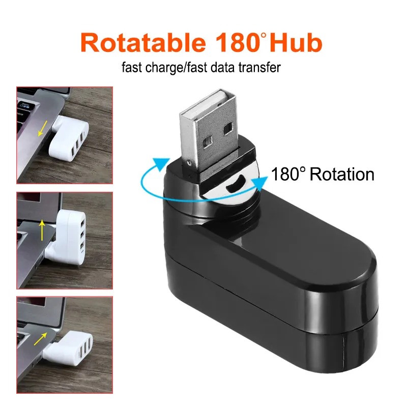 Мини вращаться на 3 Порты usb хаб USB 0 + 2 взаимных обмена данными между компьютером и