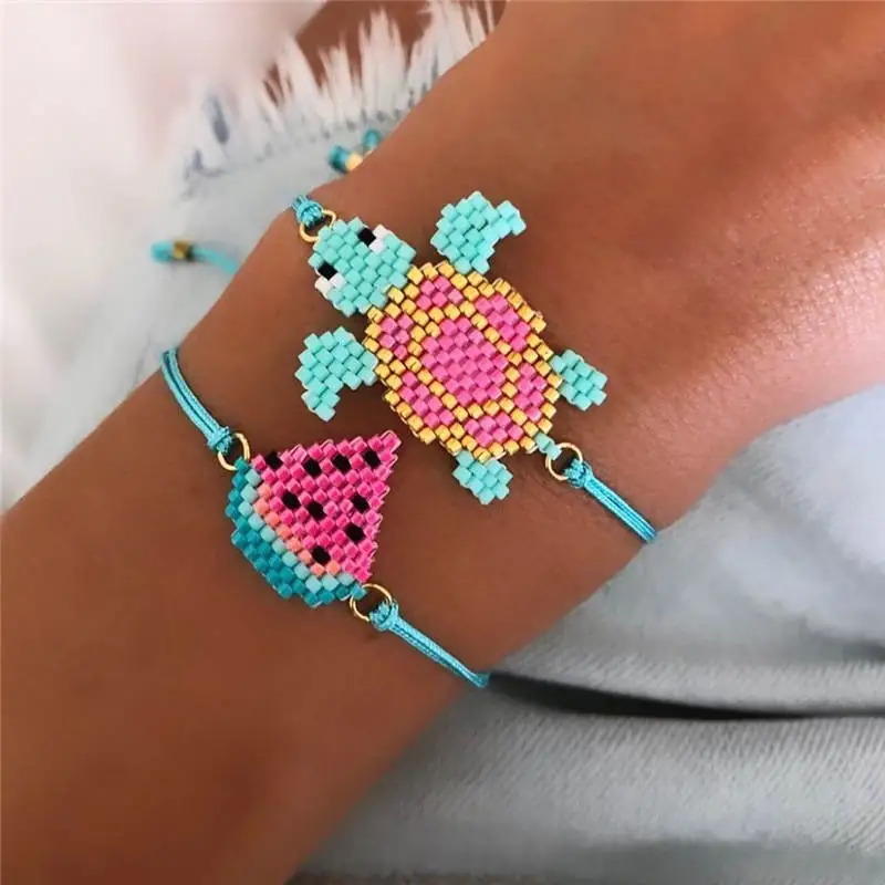 MI-S190165 Go2boho Pulseras Mujer Moda MIYUKI женский браслет 2 шт./лот черепаха арбуз ювелирные изделия детские животные браслеты Летний пляж - Окраска металла: MI-S190165