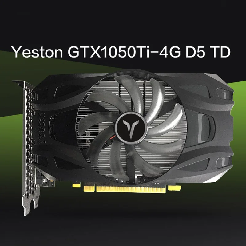 Yeston GTX1050TI-4G D5 1291/1392MHz 4G/128Bit/GDDR5 DVI-D + HDMI + DP PCI-Express 3.0 x 16 Computer Game Ie Card