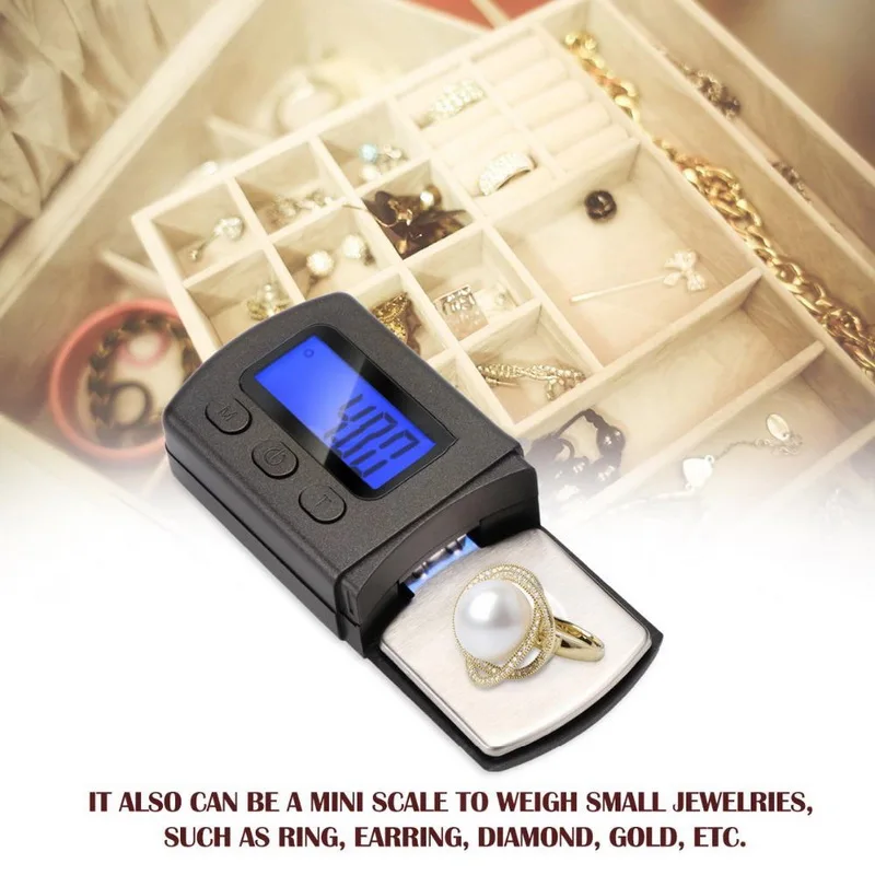 Junejour Мини цифровой высокоточный ювелирные весы для бриллиантов рука измеритель