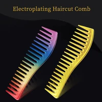 high quality anti static gradient electroplating large wide tooth comb hairdressing salon barber combs barber shop tool