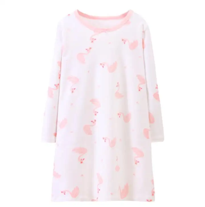 Kids Nightdress Sleepshirts Springs Autumn Girl Princess Sleepshirts Long Sleeve Robe Nightgown Children Sleepwear Loose Pajamas