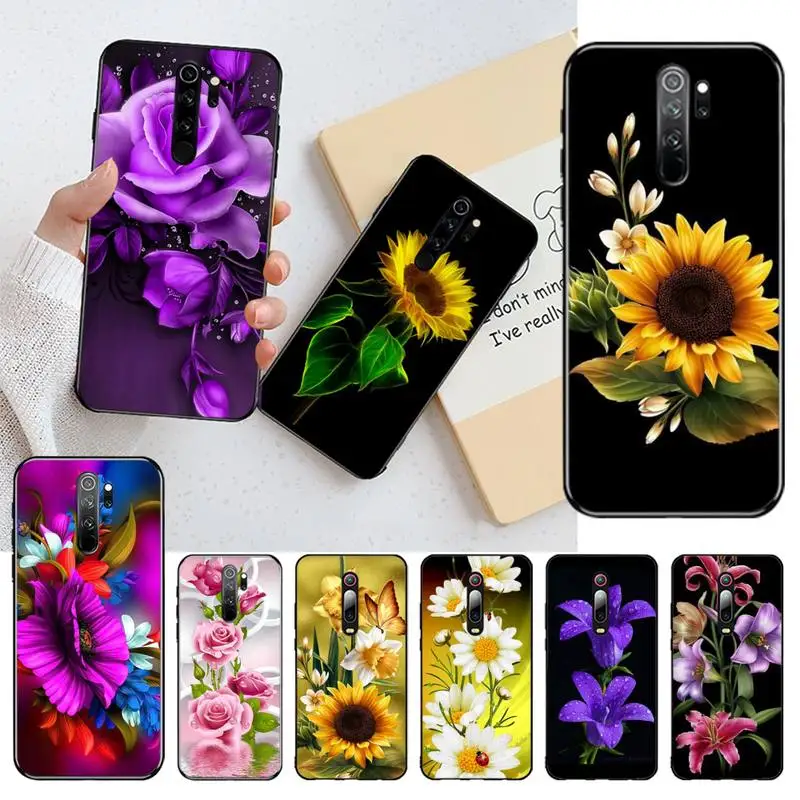 Чехол для телефона с рисунком подсолнуха розы сделай сам чехол Redmi Note 8 8A 8T 7 6 6A 5 5A 4