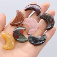 natural stone bead ornaments moon shape gold sand stone yellow jade ornaments no hole women jewerly best gift 30x10mm